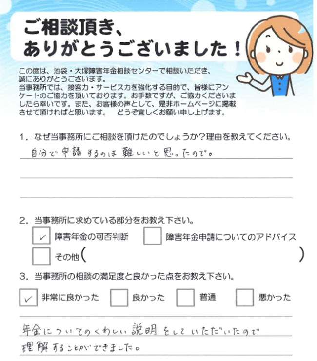 自分だけでは、難しいと思ったので相談しました(豊島区)